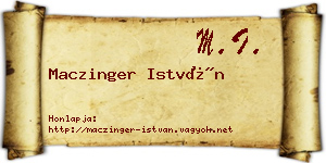 Maczinger István névjegykártya