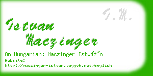 istvan maczinger business card